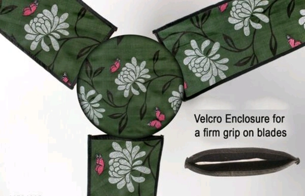 STYLISTA Waterproof & Dustproof Three Blade Ceiling Fan Cover with Velcro Enclosure Set of 1 Fan Cover - Free Size, Green, PVC, pack of1